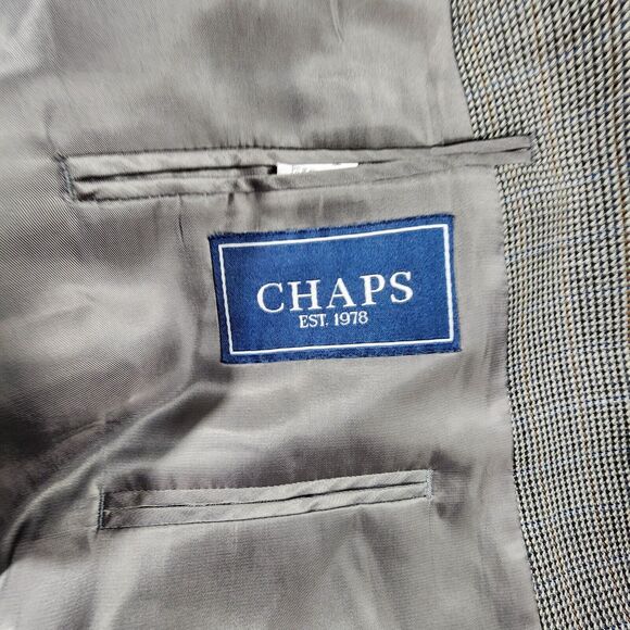 Chaps Ralph Lauren Mens Blazer Sport Coat Wool Houndstooth 44L - Picture 7 of 13